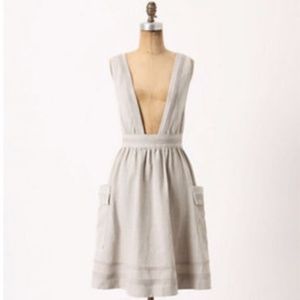 Anthropologie Linen Jumper Dress EUC